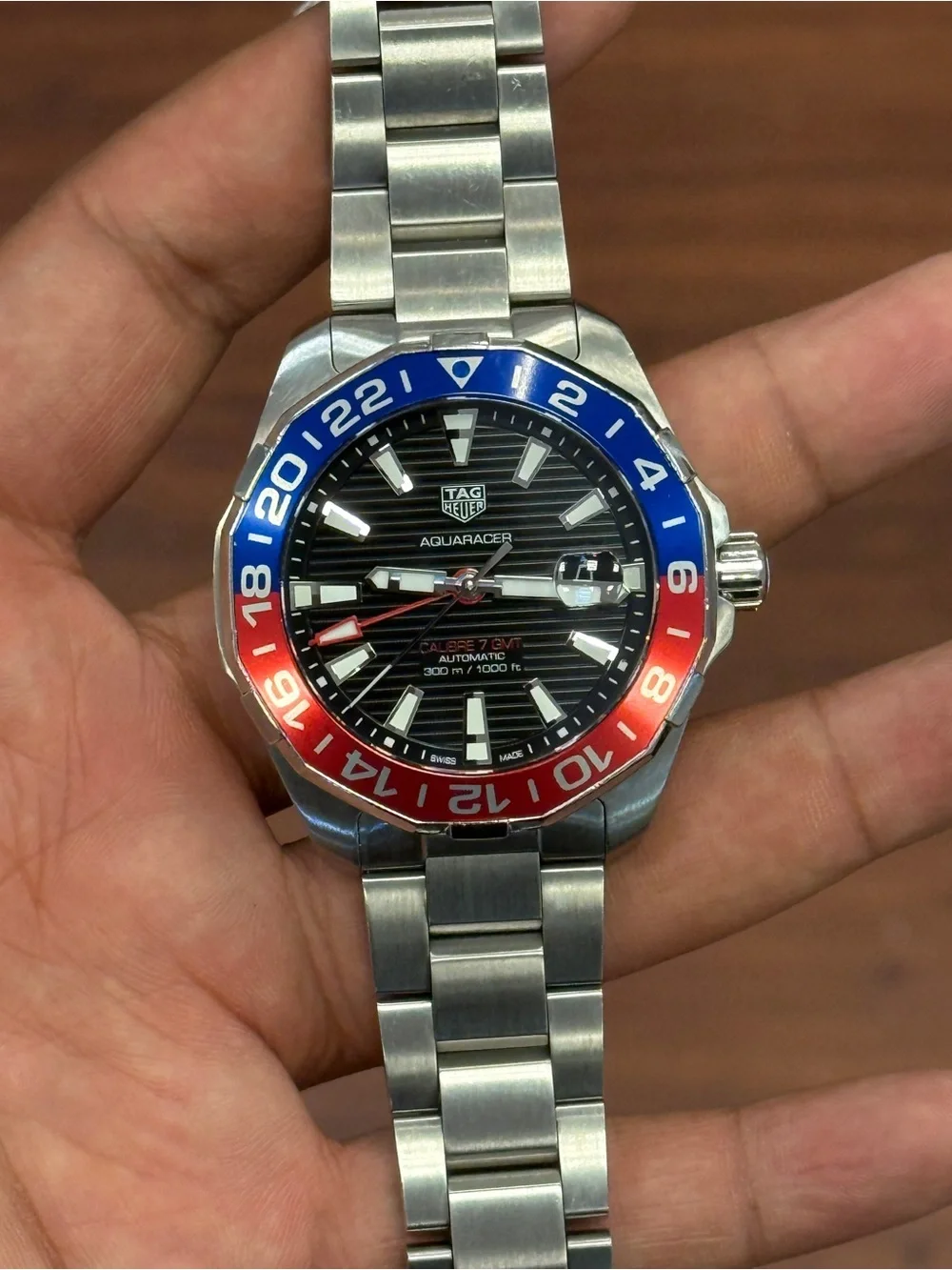 TAG Heuer Aquaracer GMT Automatic Pepsi Bezel WAY201F mens watch